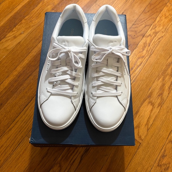 COLE HAAN NIB White Low Top Leather Grand Crosscourt Daily Sneakers Shoes 7 B - Picture 6 of 11